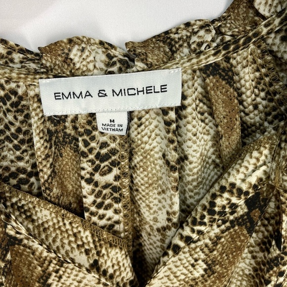 Emma & Michele gorgeous boho snakeskin print long sleeve dress women’s size M - Picture 12 of 17